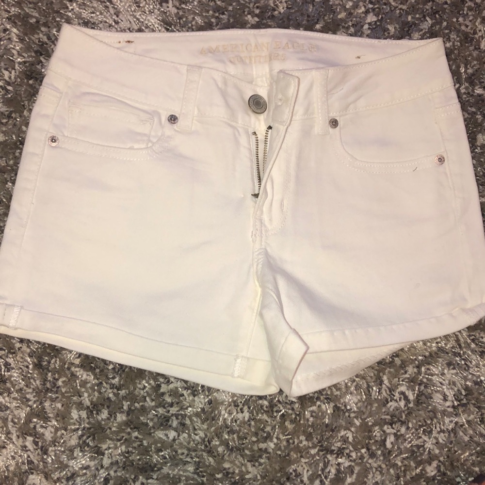 White Jean Shorts